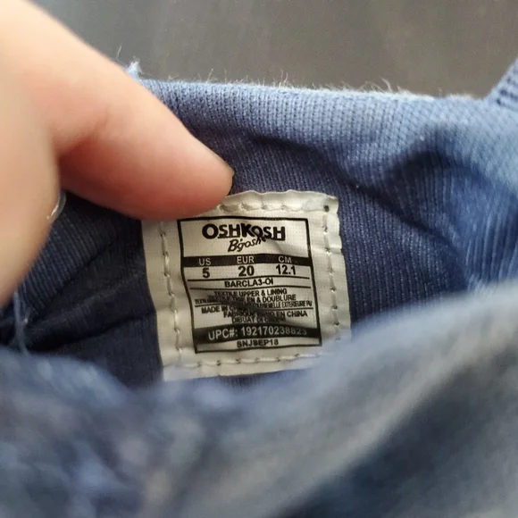 EUC OshKosh BGosh Toddler Blue Canvas Sneakers - Picture 8 of 9